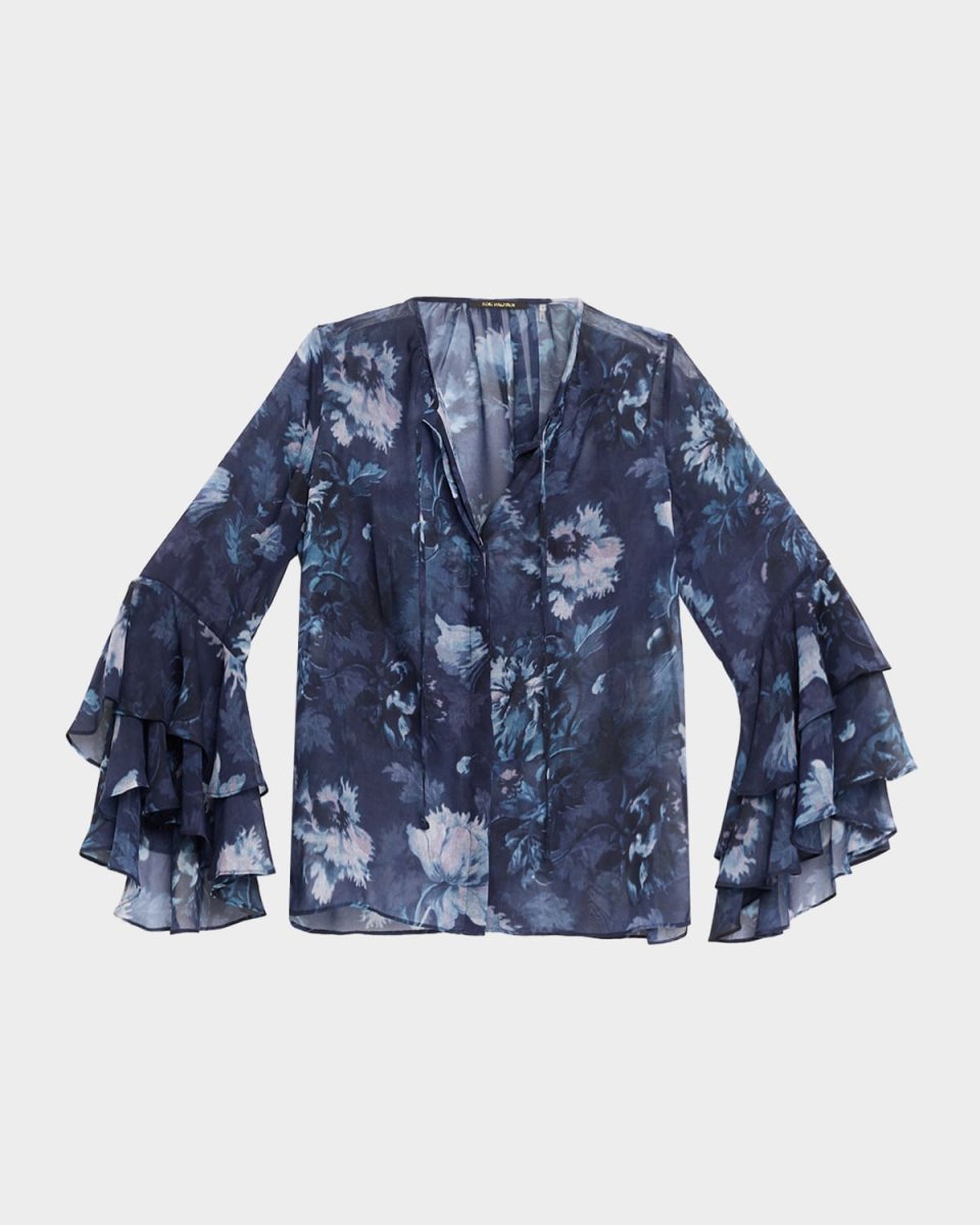 Mullin Floral-Print Ruffle Blous